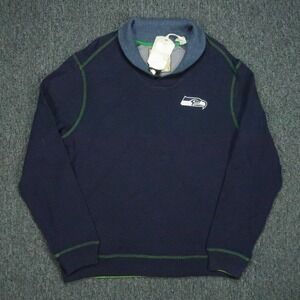 Seattle Seahawks Sweater Adult Medium Tommy Bahama Swing Pass Shawl Sweatshirt